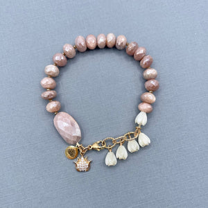 Mystic Moonstone Flower Bracelet