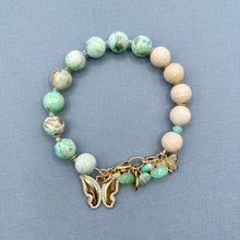 Peruvian Turquoise and Flossil Jasper Butterfly Bracelet