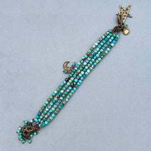 Star and Moon 4 Strand Turquoise Bracelet