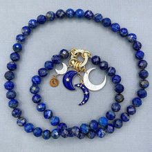 Lapis Silk Knotted Moon Necklace