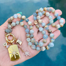 Aquatine Lemurian Blue Calcite Star Necklace