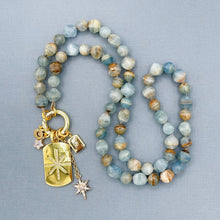 Aquatine Lemurian Blue Calcite Star Necklace