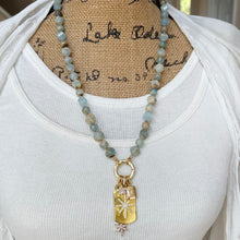 Aquatine Lemurian Blue Calcite Star Necklace