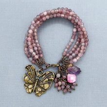 Madagascar rose quartz butterfly bracelet