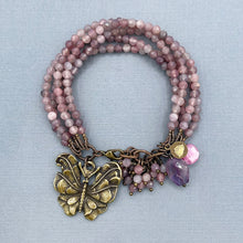 Madagascar rose quartz butterfly bracelet