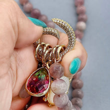 Madagascar Rose Quartz Silk Knotted Charm Necklacee