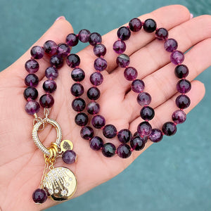 Purple Fluorite Charm Necklace