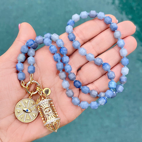 Blue Aventurine Amulet Necklace