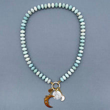 Matte Amazonite Moon Charm Necklace