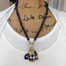 Iolite Silk Knotted Charm Necklace