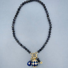 Iolite Silk Knotted Charm Necklace