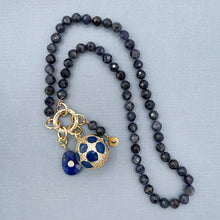 Iolite Silk Knotted Charm Necklace