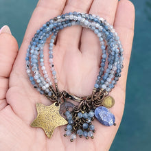 Aquamarine 6 Strand Star Bracelet