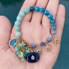 Apatite,  Amazonite, and Kyanite Star Bracelet