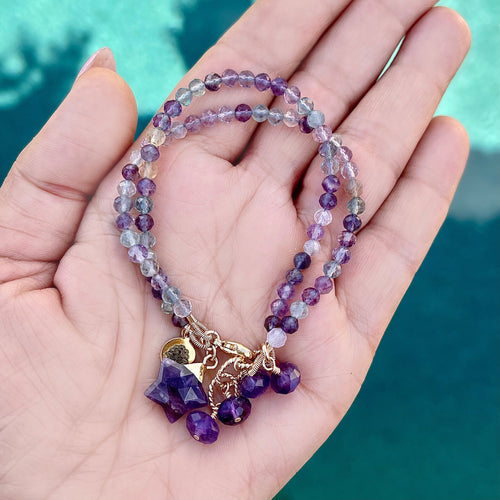 Rainbow Fluorite Star Bracelet