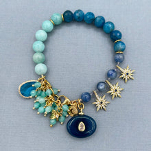 Apatite,  Amazonite, and Kyanite Star Bracelet
