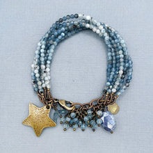 Aquamarine 6 Strand Star Bracelet