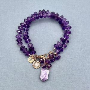 Amethyst 2-Row Star Bracelet