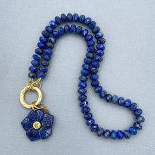Lapis Lazuli Silk Knotted Flower Necklace