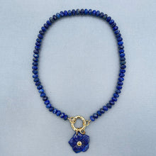 Lapis Lazuli Silk Knotted Flower Necklace