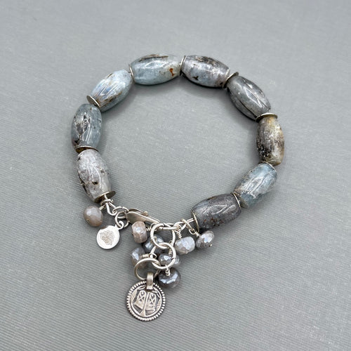 Kyanite and Mystic Moonstone Bracelet