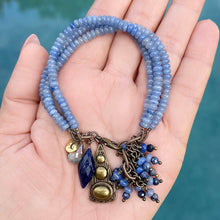 Blue Aventurine and Blue Sapphire Charm Bracelet