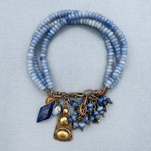 Blue Aventurine and Blue Sapphire Charm Bracelet