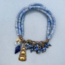 Blue Aventurine and Blue Sapphire Charm Bracelet