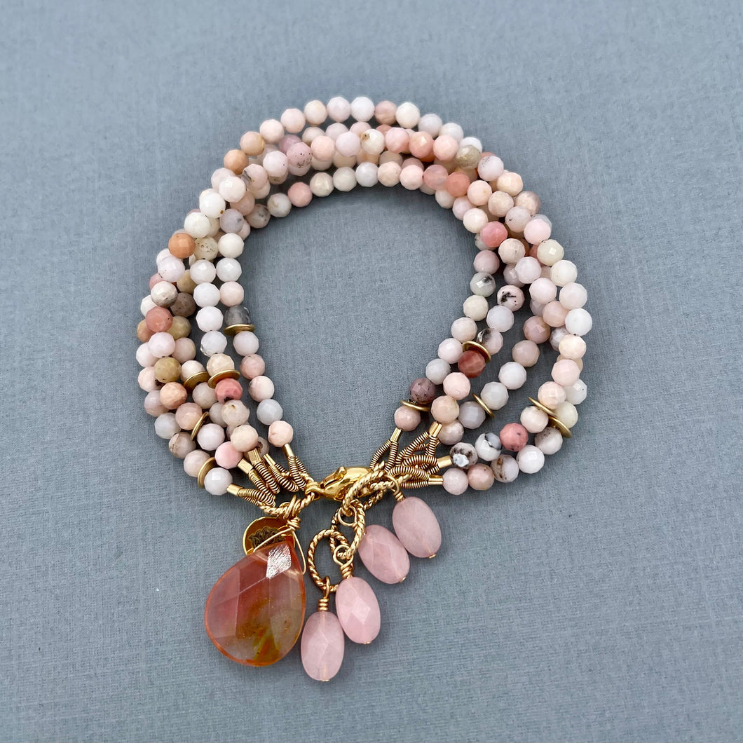 Pink Opal 5 Row Bracelet