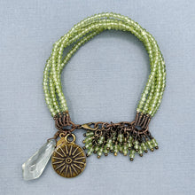 Peridot 5 Strand Charm Bracelet
