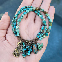 Turquoise 3 Strand Charm Bracelet