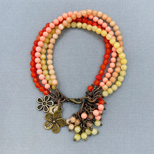 70's Style Flower Charm Bracelet