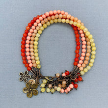 70's Style Flower Charm Bracelet