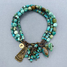 Turquoise 3 Strand Charm Bracelet