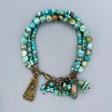 Turquoise 3 Strand Charm Bracelet