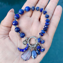 Lapis Lazuli Moon Charm Bracelet