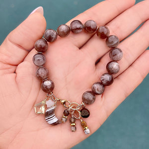 Chocolate Brown Moonstone Celestial Bracelet