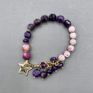 Amethyst and Druzy Star Bracelet