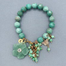 Green Jasper Flower Charm Bracelet