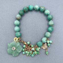Green Jasper Flower Charm Bracelet