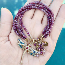Pink Tourmaline and Madagascar Rose Quartz Dragonfly Bracelet