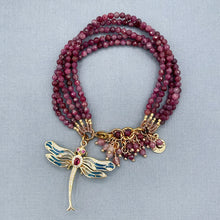 Pink Tourmaline and Madagascar Rose Quartz Dragonfly Bracelet