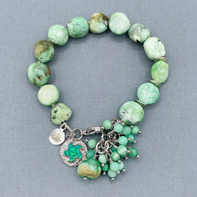 Variscite Nugget and Amazonite Charm Bracelet