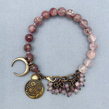 Strawberry quartz and Rose Quartz Celestial Bracelet
