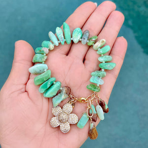 Australian Chrysoprase Nugget Flower Bracelet