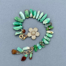 Australian Chrysoprase Nugget Flower Bracelet