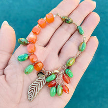 Mojave Turquoise and Carnelian Feather Bracelet
