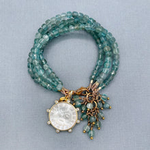 Blue Green Apatite Sun Charm Bracelet