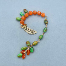 Mojave Turquoise and Carnelian Feather Bracelet