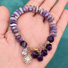 Chevron Amethyst Star Bracelet